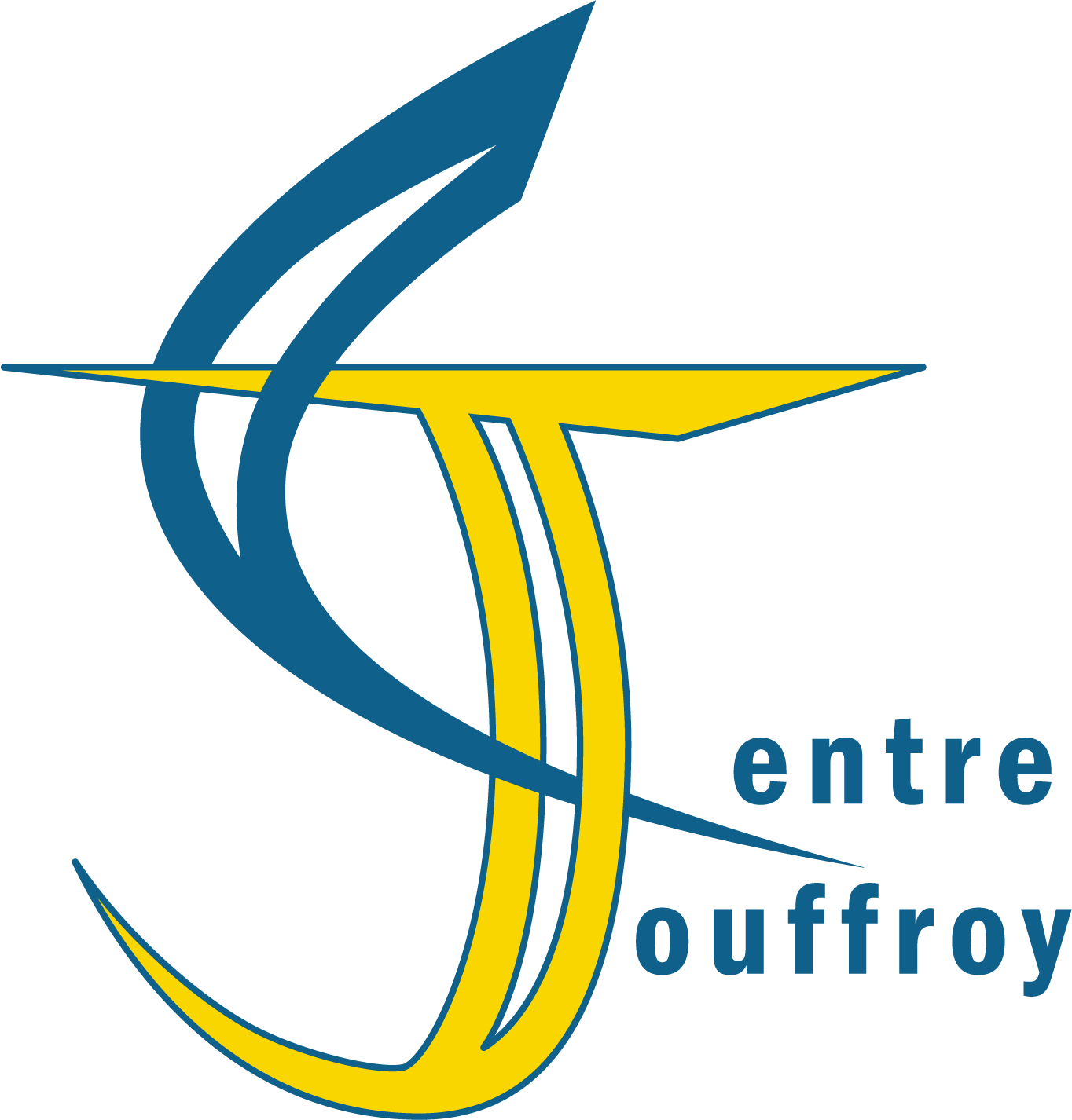 Logo centre Jouffroy bleu et jaune